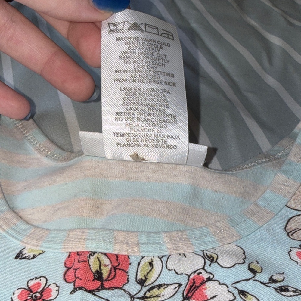 Bonnie Jean Light Blue and Coral Floral Ruffle Dress - Picture 4 of 7